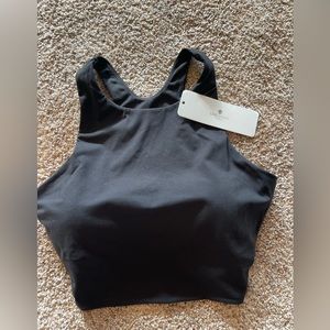 Black razor back tank top with built in sports bra